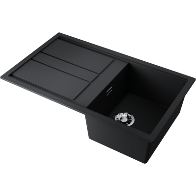 Кухонная мойка Omoikiri Kitagawa 86-GB (4993808), прямоугольная с крылом, графит