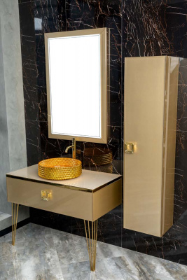 Консоль 100 см ArmadiArt Lucido (770-100-Light Gold), светлое золото